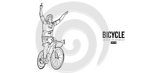 Abstract silhouette of a road bike racer, man is riding on sport bicycle isolated on white background. Cycling sport