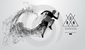 Abstract silhouette of a running athlete man on white background. Athlete runs sprint and marathon. Vector illustration