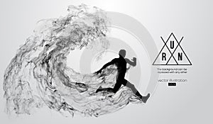 Abstract silhouette of a running athlete man on white background. Athlete runs sprint and marathon. Vector illustration