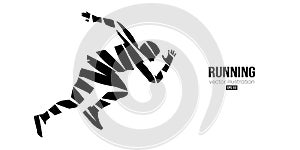 Abstract silhouette of a running athlete on white background. Runner man are running sprint or marathon. Vector