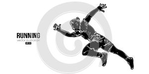 Abstract silhouette of a running athlete on white background. Runner man are running sprint or marathon. Vector