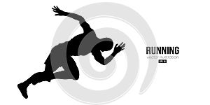 Abstract silhouette of a running athlete on white background. Runner man are running sprint or marathon. Vector