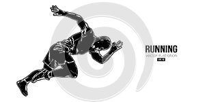 Abstract silhouette of a running athlete on white background. Runner man are running sprint or marathon. Vector