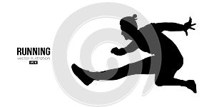 Abstract silhouette of a running athlete on white background. Runner man are running sprint or marathon. Vector