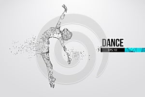 Abstract silhouette of a wireframe dancing woman. Dancer, girl, ballerina on the white background. Vector illustration