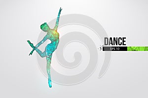 Abstract silhouette of a wireframe dancing woman. Dancer, girl, ballerina on the white background. Vector illustration