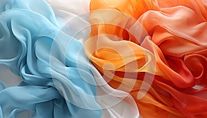 Abstract silk wave pattern in vibrant colors creates a modern backdrop generated by AI