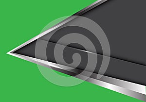 Abstract silver arrow on green with dark gray design modern luxury futuristic background vector
