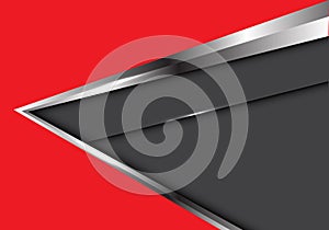 Abstract silver arrow on red with dark gray design modern luxury futuristic background vector