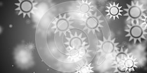 Abstract silver background with flying suns
