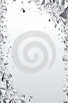 an abstract silver background with many pieces of broken glass