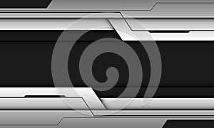 Abstract silver black line shadow cyber geometric design modern technology futuristic creative blackground vector