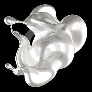 Abstract Silver Liquid Splash 3D Render
