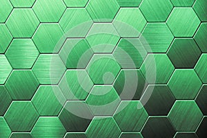 Abstract silver metal background. Geometric hexagons.