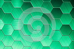 Abstract silver metal background. Geometric hexagons.