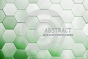 Abstract silver metal background. Geometric hexagons