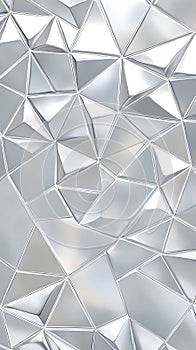 Abstract Silver Metallic Triangular Facet Pattern