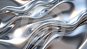 Abstract Silver Metallic Waves Texture