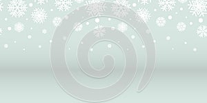 Abstract silver and white snowflakes christmas background