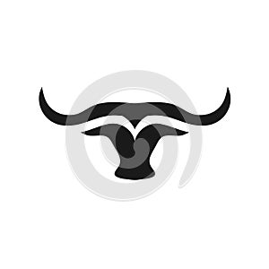 Abstract simple bull head vector logo