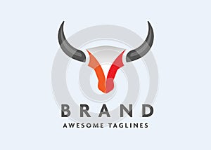 Abstract simple Bull head vector logo