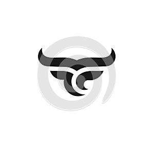 Abstract simple Bull head vector logo