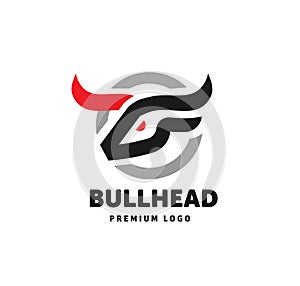 Abstract simple Bull head vector logo