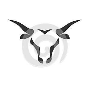 Abstract simple Bull head vector logo concept