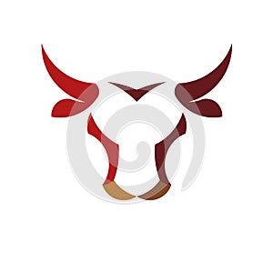 Abstract simple Bull head vector logo concept