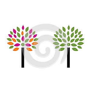 abstract simple colorful tree logo