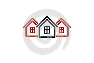 Abstract simple country houses vector illustration, homes image.