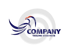 Abstract simple eagle logo design