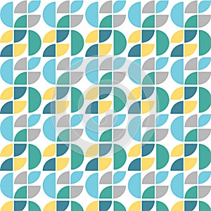 Abstract simple geometric vector seamless pattern with shapes texture on white background.