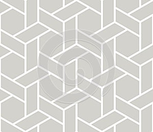 Abstract simple geometric vector seamless pattern with white line texture on grey background. Light gray modern