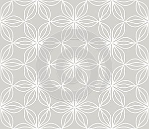 Abstract simple geometric vector seamless pattern with white line texture on grey background. Light gray modern
