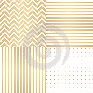 Abstract Simple Glossy Golden Seamless Pattern Background Collection Set Vector Illustration