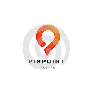 Abstract Simple Pin Logo Design Template
