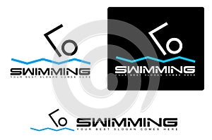 Abstract simple swimming logo