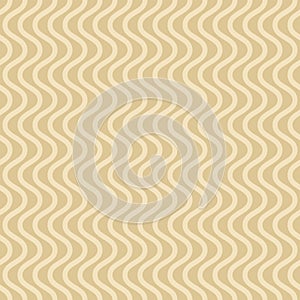 Abstract simple vector seamless pattern with vertical wavy lines. Gold color