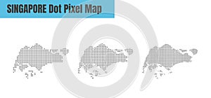 Abstract Singapore Map with Dot Pixel Spot Modern Concept Design Isolated on White Background Vector illustration