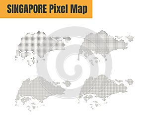 Abstract Singapore Map with Dot Pixels Spot Modern Concept Design Isolated on White Background Vector illustration