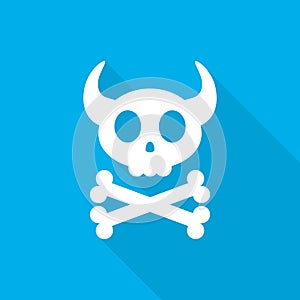 Abstract skull with crossbones. Vector illustration.