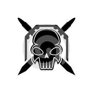 Abstract skull gladiator warrior vector logo icon.