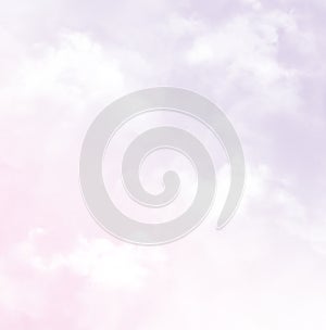 Abstract sky and clouds painting in pink and violet pastel background