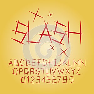 Abstract Slash Alphabet and Digit Vector