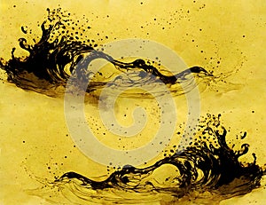 Abstract slash with black and yellow