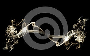 Abstract smoke background colored. Isolated on black