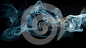 Abstract smoke in dark background. Al generated photo