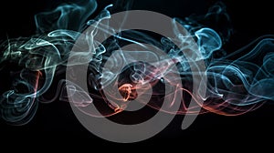 Abstract smoke in dark background. Al generated photo