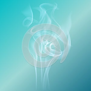Abstract smoke on gem turquoise color background